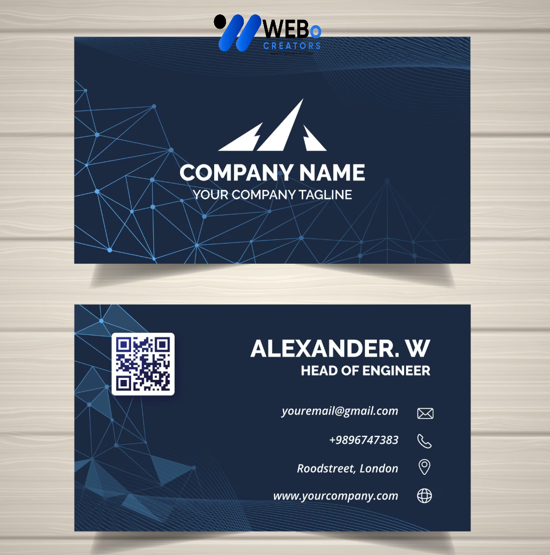Elegant Professional Business card design with golden stripes Agency in Austin